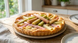 Deze lentegerecht maakt Limburgse vlaai fris dankzij rabarber uit eigen tuin