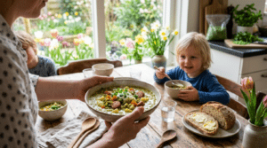 Ik bereid deze plantaardige erwtensoep elk voorjaar en het hele gezin geniet ervan