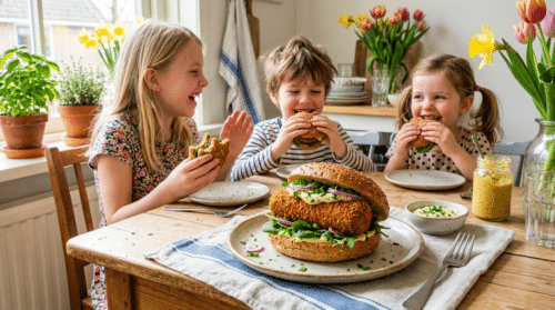 Ik bereidde een plantaardige kroketbroodje en mijn kinderen vroegen om extra