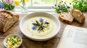 Knappend, romig en verfrissend: deze aspergesoep is binnen 25 minuten klaar